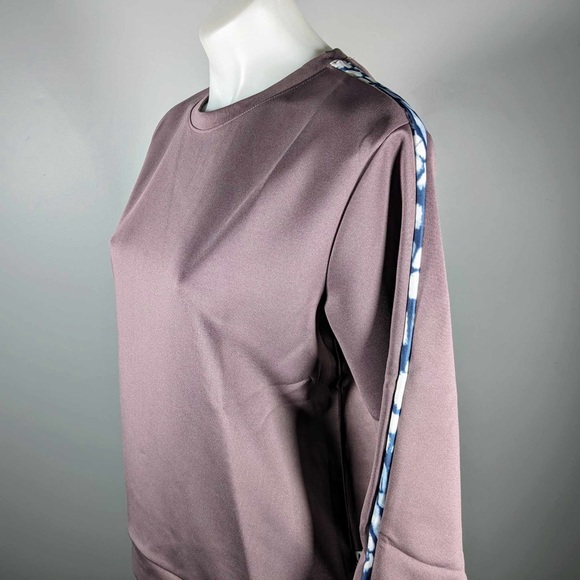 NWT Nicole Miller Active | Purple Stripe Crewneck Sweatshirt - M - Picture 2 of 6